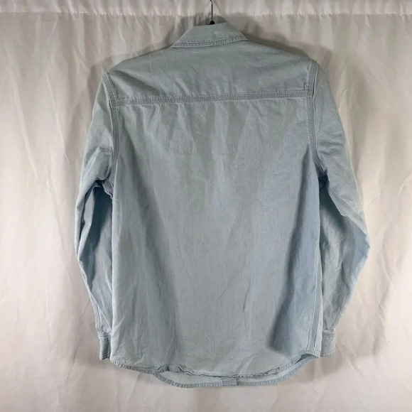 Lauren Jeans Co Blouse Womens Small Light Blue Button Up Long Sleeve - Picture 7 of 9